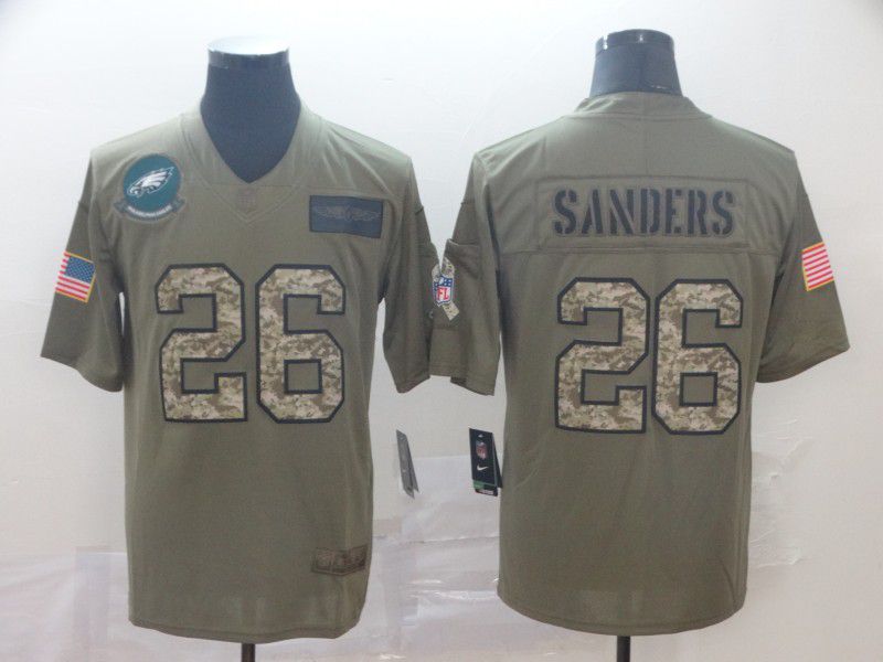 Men Philadelphia Eagles #26 Sanders Nike 2019 Olive Camo Salute to Service Limited NFL Jerseys->women nfl jersey->Women Jersey